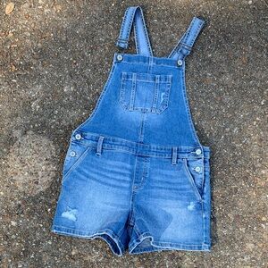 Girls SO denim overall shorts